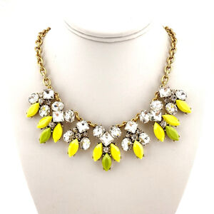 J Crew Necklace in Yellow, Pale Green & White